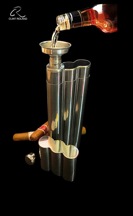 Triple Tubed - Cigar and Liquid Pocket Flask
