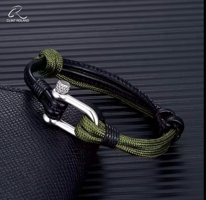 Nautical Bracelet with Shackle Clasp