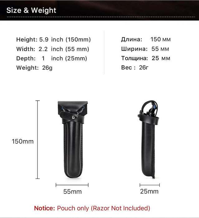 ETUI DE PROTECTION POUR RASOIR EN CUIR