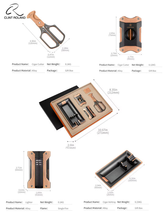 Luxury Bronzed Cigar Gift Set