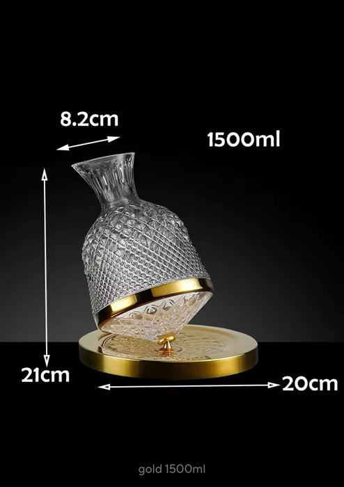 Carafe à décanter rotative en cristal élégante