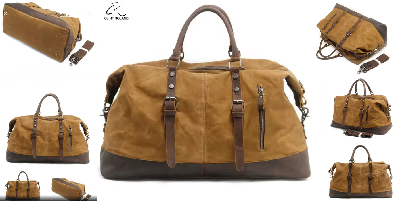 Sac fourre-tout Safari en toile/cuir
