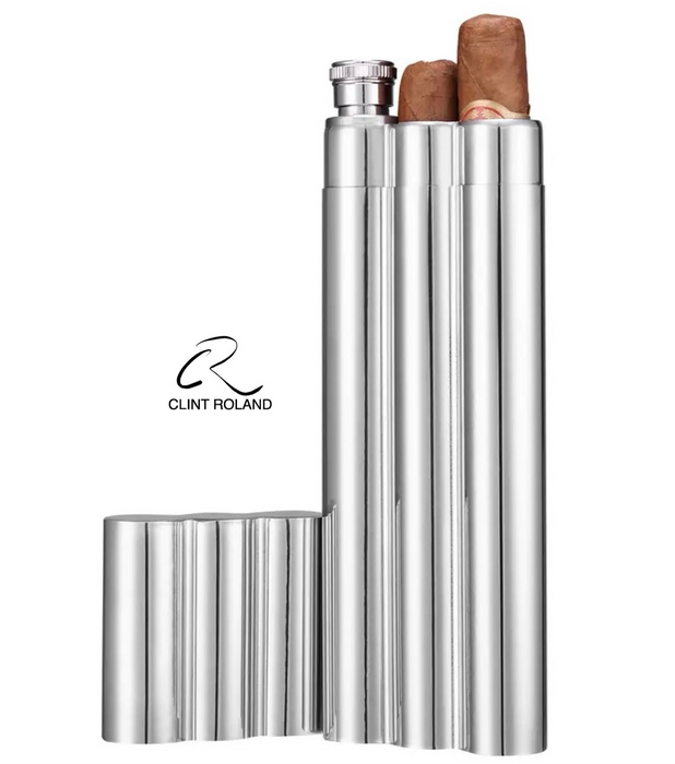 Triple Tubed - Cigar and Liquid Pocket Flask