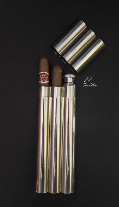 Triple Tubed - Cigar and Liquid Pocket Flask
