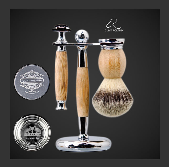 MAQUILLAJE DE AFEITAR VINTAGE GRANDSLAM -BAMBÚ NATURAL- SET DE REGALO