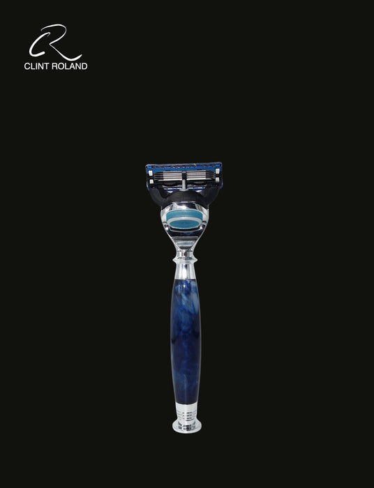 Coffret cadeau de rasoirs Fusion marbrés bleus