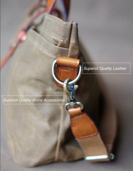 Canvas and Leather Tote Bag