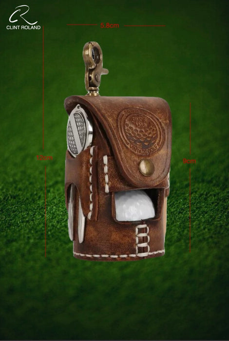 Vintage Leather Golf Divot and Ball Holder