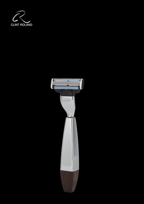 Rasoir carré moderne en bois/chrome MACH111