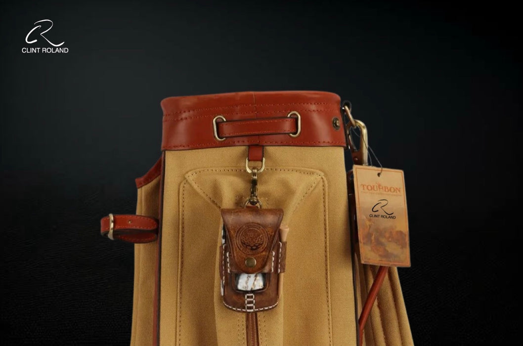 Vintage Leather Golf Divot and Ball Holder