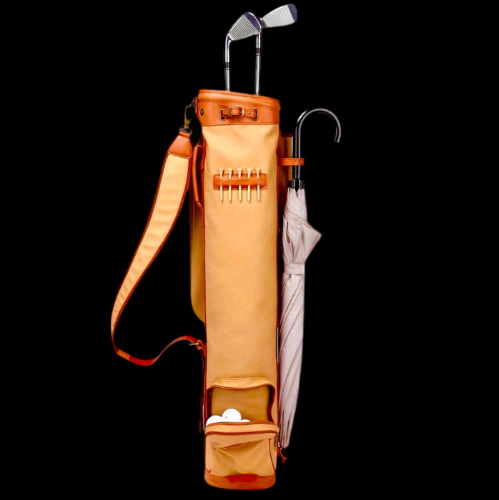 Vintage Canvas and Leather Sunday Pencil Golf Bag