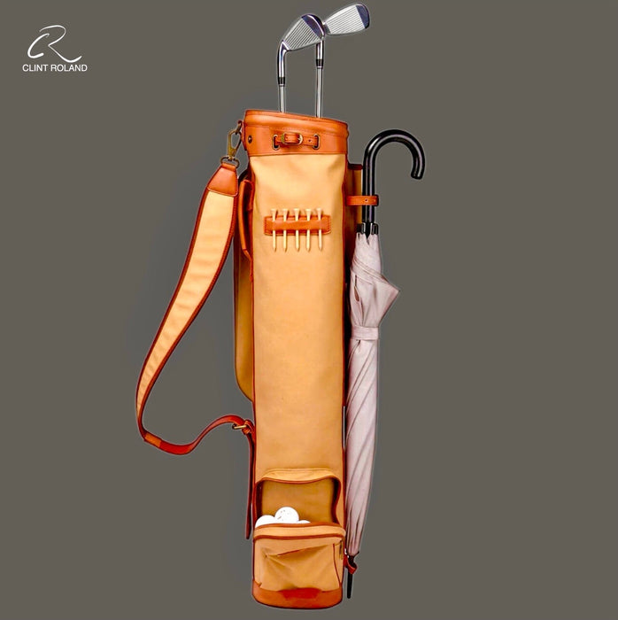 Vintage Canvas and Leather Sunday Pencil Golf Bag