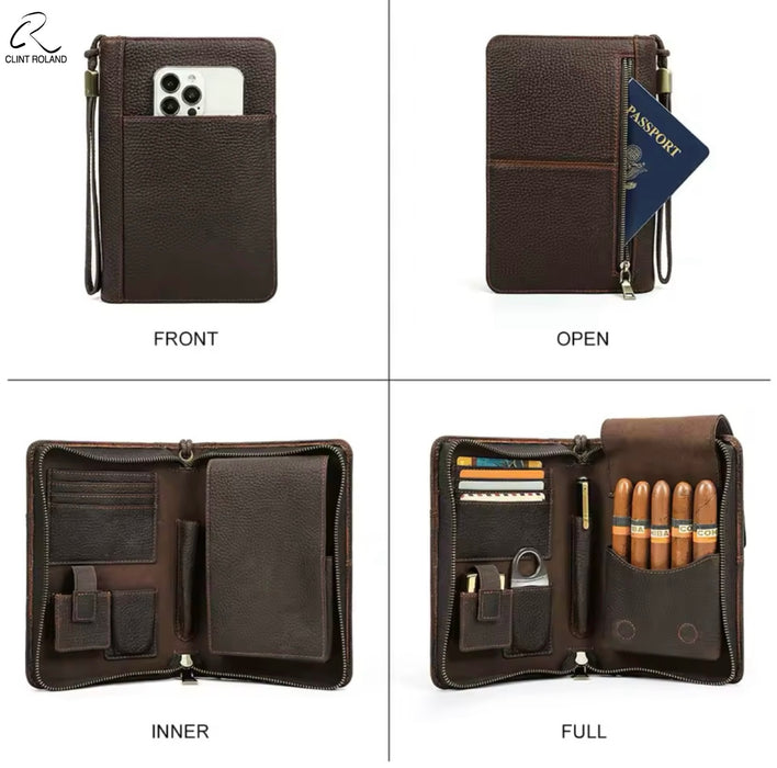 Portable Leather Cigar Case