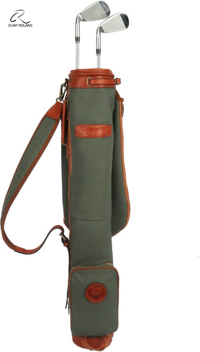 Vintage Canvas and Leather Sunday Pencil Golf Bag